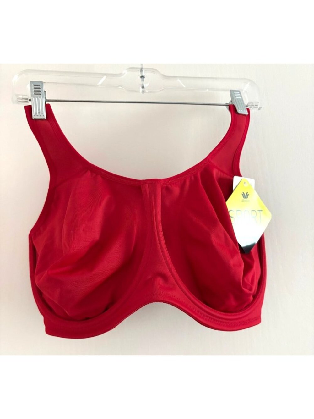 Wacoal Red Simone Underwire Sports Bra 36H Full Coverage Unlined New 855170